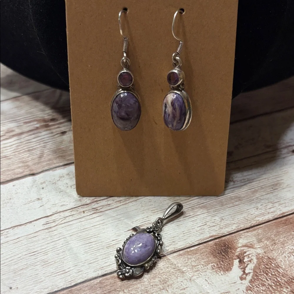 Elegant Purple Stone Jewelry Set